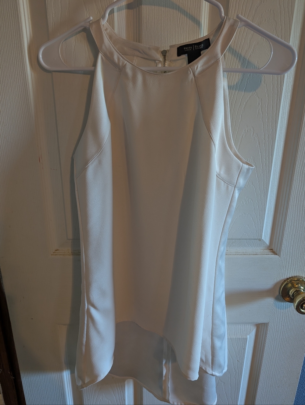White House Black Market  White High-Low Sleeveless Top